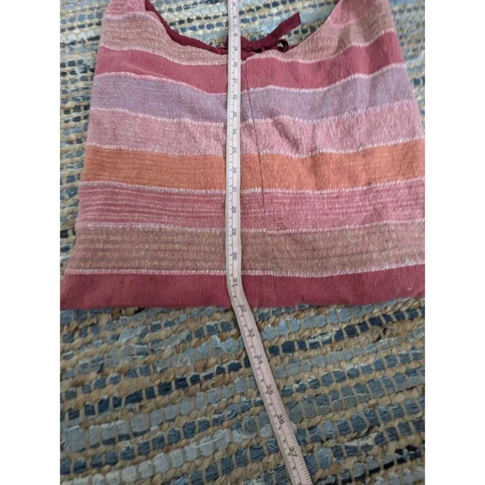 Hippie Bohemian India Festival Ethnic Woven Stripe Peddler Hobo Bag Oranges